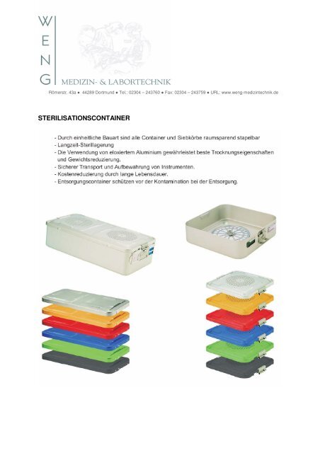 STERILISATIONSCONTAINER - Weng Medizin