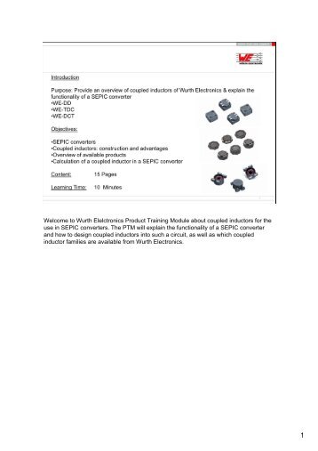 Wurth Elelctronics Product Training Module about coupled inductors ...