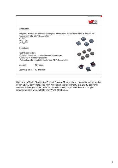 Wurth Elelctronics Product Training Module about coupled inductors ...