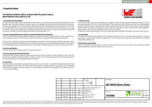 WE-WAFB Sleeve Choke 7427606 - Würth Elektronik