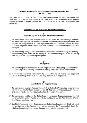 3 002 Geschäftsordnung für den Integrationsrat - Werdohl
