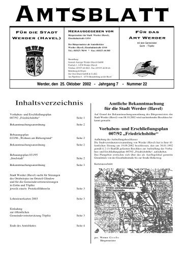Amtsblatt Werder (Havel)