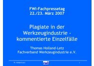 Plagiate in der Werkzeugindustrie - Fachverband Werkzeugindustrie ...