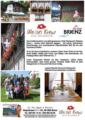 Fam. Peter Huggler & Mitarbeiter - Hotel Weisses Kreuz