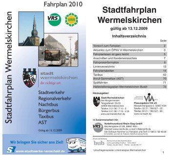 Stadtfahrplan W ermelskirchen - Stadt Wermelskirchen