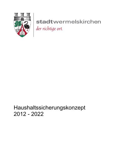 Haushaltssicherungskonzept 2012 - 2022 - Stadt Wermelskirchen