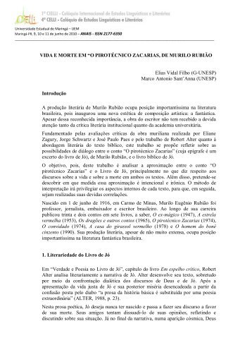 VIDA E MORTE EM “O PIROTÉCNICO ZACARIAS, DE ... - Cielli