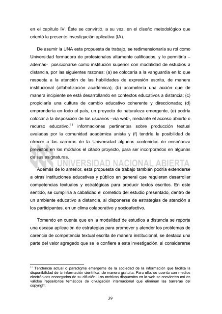 texto completo - Biblioteca Digital UNA - Universidad Nacional Abierta