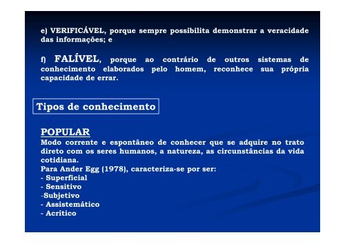 Ciência e Conhecimento Científico - UFSM