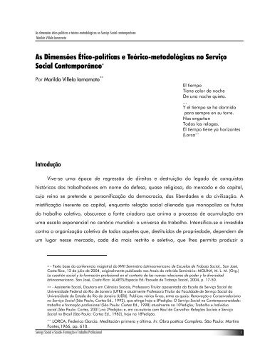 As Dimensões Ético-políticas e Teórico-metodológicas no ... - fnepas