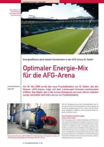 Optimaler Energie-Mix für die AFG-Arena ( 365 - Weishaupt