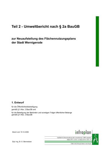 Teil 2 - Umweltbericht nach § 2a BauGB zur ... - Wernigerode