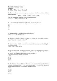 Exercícios Química Geral Aula IX Prof. Dr. Cleber André Cechinel