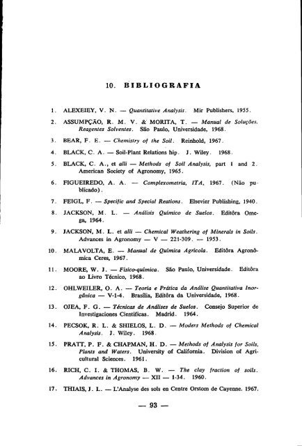 métodos de anälise fisica, quimica e instrumental de solos