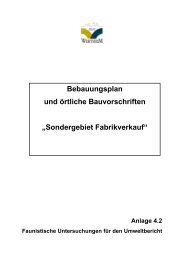 Anlage 4.2, Faunistische Untersuchungen für den ... - Stadt Wertheim