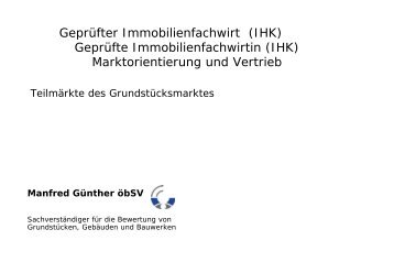 Geprüfter Immobilienfachwirt (IHK) - Manfred Günther