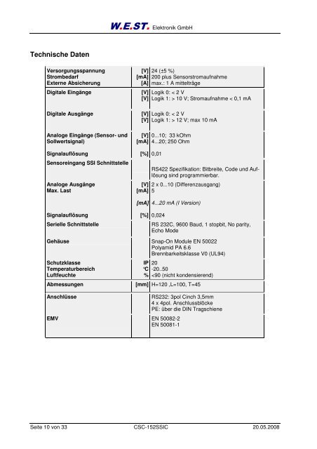 Profibus - W.E.ST. Elektronik GmbH