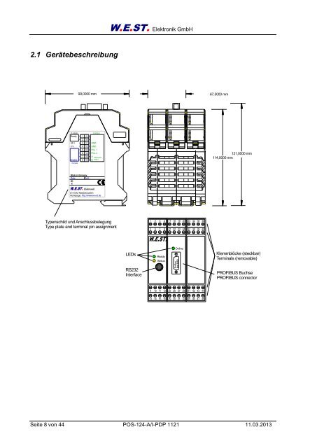 POS-124-A/I-PDP 1121 - W.E.ST. Elektronische Steuerungen e. K.