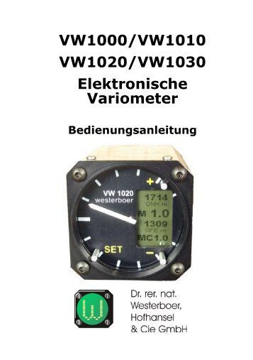 VW1000 Bedienungsanleitung - Westerboer