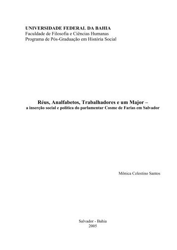 Réus, Analfabetos, Trabalhadores e um Major – - Programa de Pós ...