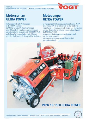 Motorspritze ULTRA POWER Motopompe ULTRA POWER - Vogt AG