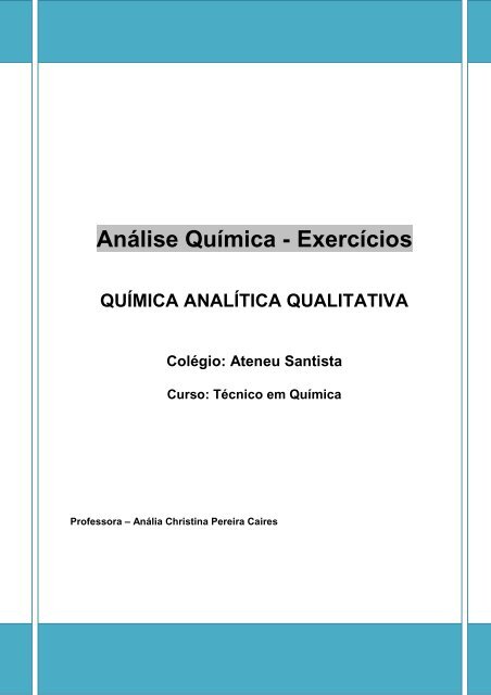 Análise Química Exercícios rev1 - Ateneu Santista