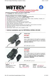 Charger Mountings, Complete Catalog (EN) www.wetech.de change ...