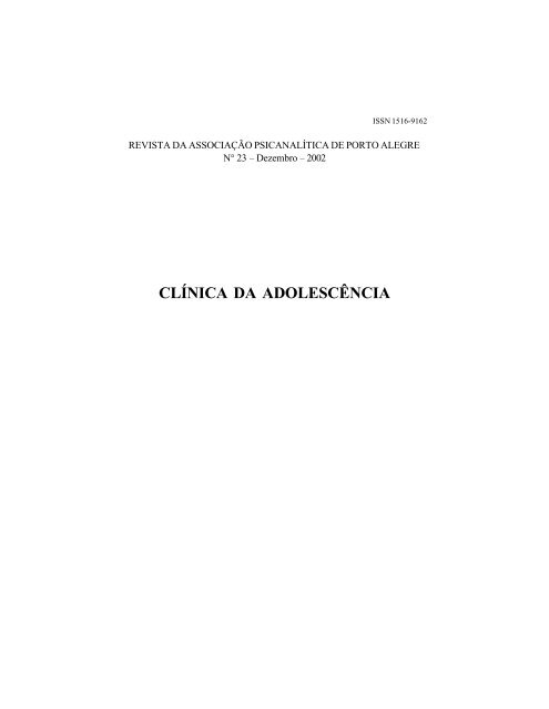 CLÍNICA DA ADOLESCÊNCIA - APPOA