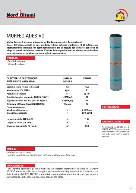 ISOLAMENTO ACUSTICO - NordBitumi area tecnica di discussione