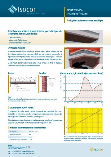 FICHA TÉCNICA Isolamento Acústico - Projectista.pt