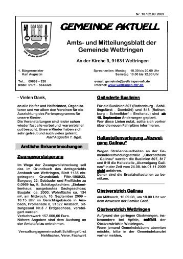 GEMEINDE AKTUELL GEMEINDE AKTUELL - Wettringen