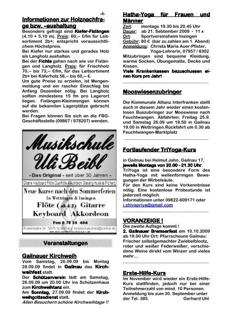 GEMEINDE AKTUELL GEMEINDE AKTUELL - Wettringen