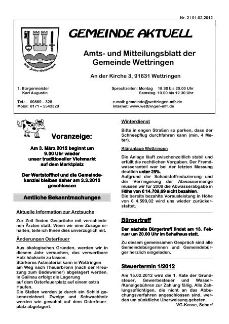 GEMEINDE AKTUELL - Wettringen