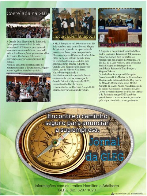 Jornal da GLEG Edição Dezembro de 2012 - Grande Loja Maçônica ...