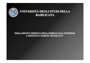 isolamento termico.pdf - Università degli Studi della Basilicata