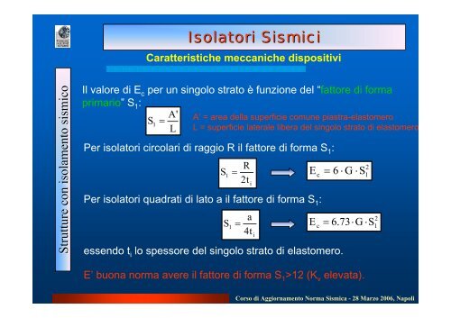 Strutture con Isolamento Sismico: Edifici & Ponti - Dipartimento di ...