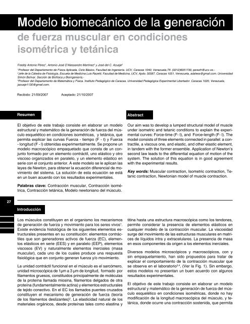 Modelo biomecánico de la generación - SciELO