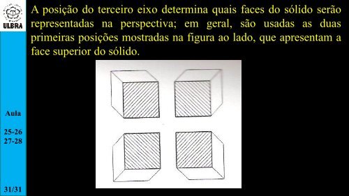 Perspectiva isométrica Eixos Isométricos O traçado da perspectiva ...