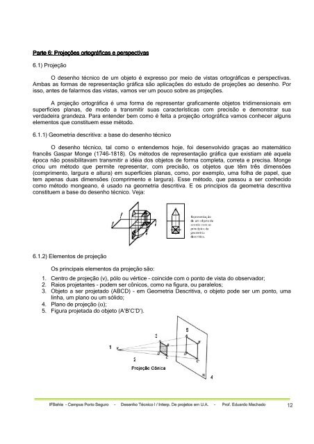 Projeções ortográficas e perspectivas - Campus Porto Seguro