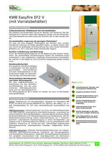 KWB Easyfire EF2 V (mit Vorratsbehälter) - Wilhelm Huber GmbH