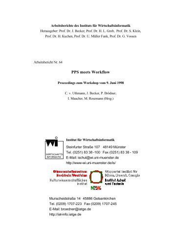 PPS meets Workflow - Institut für Wirtschaftsinformatik der WWU ...