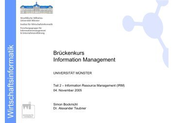 Information - Institut für Wirtschaftsinformatik der WWU Münster ...