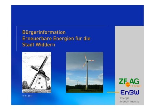 Bürgerinformation Erneuerbare Energien für die Stadt Widdern