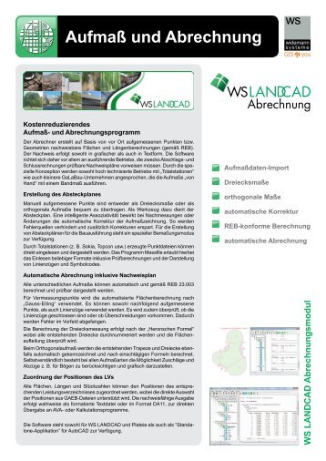 WS LANDCAD - Aufmaß und Abrechnung - Widemann Systeme ...