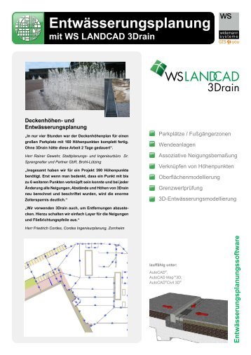 WS LANDCAD 3Drain - Widemann Systeme GmbH