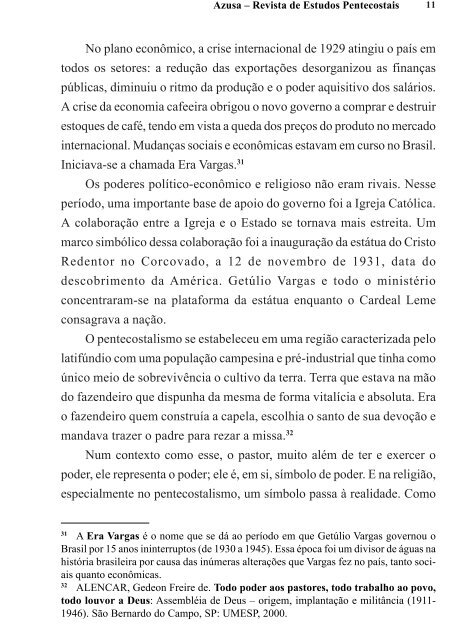 as relações de poder no pentecostalismo brasileiro - Ceeduc