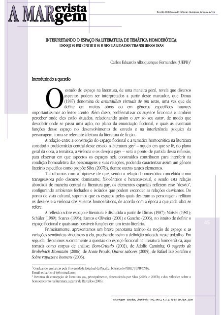 Interpretando o espaço na literatura de temática ... - ppgel/ileel/ufu