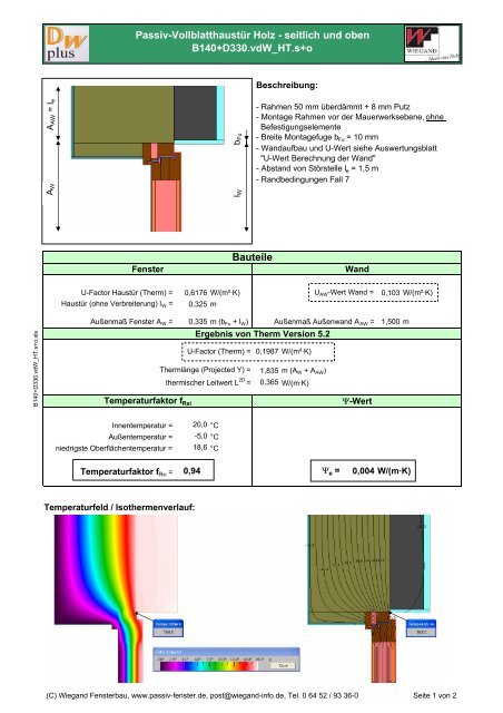 seitlich und oben B140+D330.vdW_HT.s+o - Wiegand Fensterbau