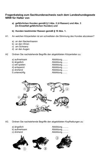 Fragenkatalog zum Sachkundenachweis nach dem ... - Stadt Wiehl