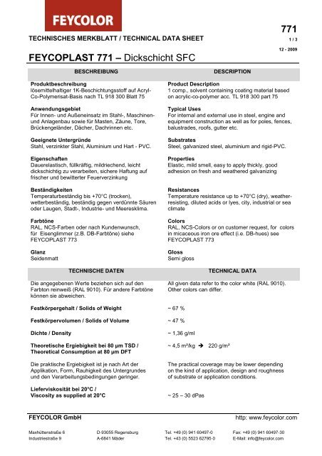 771 FEYCOPLAST 771 -; Dickschicht SFC